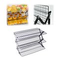 thumbnail image 2 of Leojiow 3 Tier Collapsible Rack With Adjustable 3 Setting Rack For Cookies Baking Camping Barbecues Parties，Kitchenware Supplies For Cake ，Outdoor Picnic Supplies 40Cmx28Cmx25Cm Rack, 2 of 5