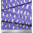 thumbnail image 2 of Soimoi Purple polyester Crepe Fabric Penguin Ocean Print Fabric by the Yard 52 Inch Wide, 2 of 3