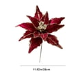 thumbnail image 3 of 28cm High Grade Adhesive Powder Simulation Christmas Flowers in Gold Champagne Burgundy Colors for Tree Decoration, 3 of 6