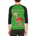 thumbnail image 2 of Chandail de Noël Laid Grande Girafe Foulard T-Shirt Raglan pour Hommes, 2 of 2