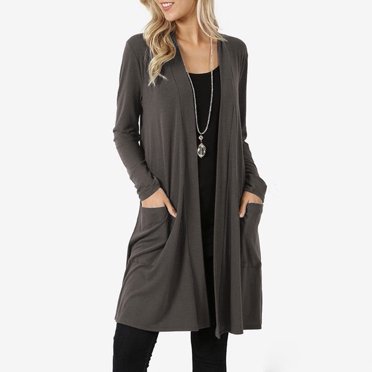 CEHVOM Mode Femmes Cardigan Uni à Manches Longues Manteau Blouse Haut Décontracté d'Automne