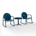 thumbnail image 3 of Afuera Living 3-Piece Metal Outdoor Rocking Chair Set in Navy Gloss, 3 of 13