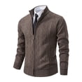 thumbnail image 4 of KIHOUT Winter Warm Coats Gentleman Long Sleeve Capless Solid Color Zipper Fashion Fallow Commuting Coat,Size L-3XL, 4 of 4