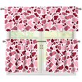 thumbnail image 1 of Pink Red Spot 3 Piece Kitchen Window Curtain Panel Tiers and Valance Set Rod Pocket Darkening Curtains Light Filtering Energy Efficient Curtain Set, 1 of 5