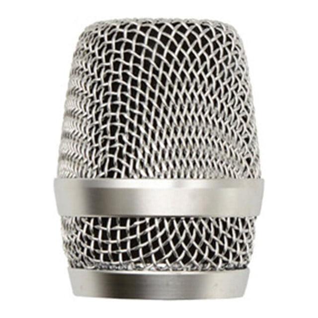 pitrice Grille de Microphone de Remplacement Portable Professionnelle Détachable Filaire Sans Fil avec Éponge Intégrée KTV Fête Concert Tête de Micro Pièce Type 5 Argent