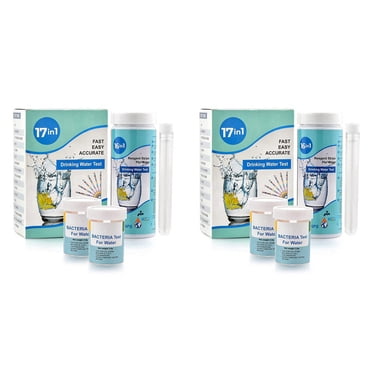 Trousse Complète de Test d'Eau 17-en-1 pour la Maison, 200 Bandes + 4 Trousses de Test d'Eau pour Eau Potable Test Facile, PH, Plomb
