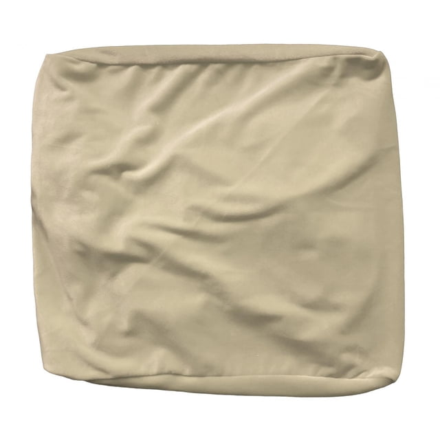 Housse d'Ottoman Carrée en Velours Extensible à Bas Élastique pour Salon Lavable Taupe