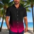 thumbnail image 2 of Pisexur T-shirts pour Hommes, Mode Décontractée Col Rabattu Impression Dégradée Manches Courtes Chemise Boutonnée Blouse Rose Vif, Chemises de Golf 4TG Hommes & Chemises Hommes, 2 of 7
