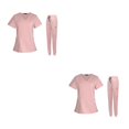 thumbnail image 1 of Maytalsory Stylish Women s Scrub Set Nurse V-Neckline Machine Washable Short Sleeves Suit Pink S 2Set, 1 of 6