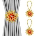 thumbnail image 1 of Crystal Curtain Tiebacks, 2 Pack Star Style Curtain Holdbacks Diamond Clips with Stretchy Wire Rope for Home Office Decoration, 1 of 7