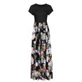 thumbnail image 3 of Fridja Robe Décontractée à Manches Courtes Imprimé Floral Col Rond pour Femmes Jupe Longue, 3 of 7