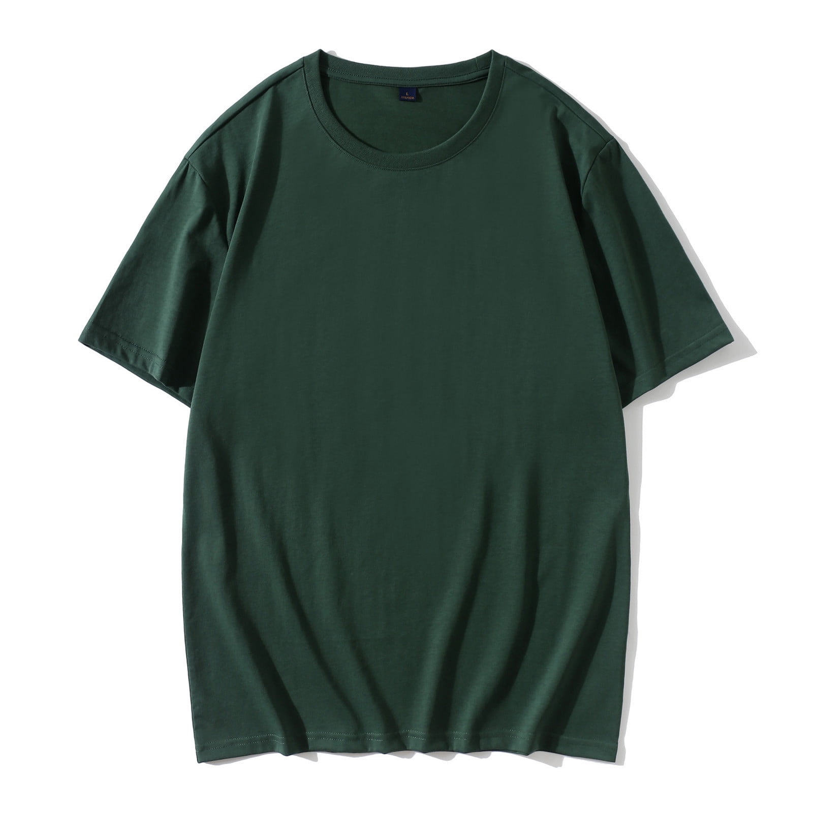 EGNMCR Summer Men's Round Neck T-shirt Mercerized Cotton Short Sleeve