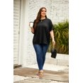 thumbnail image 4 of ORUYROP T-Shirt Surdimensionné pour Femmes Été Décontracté à Manches Courtes Tee Ample Hauts, 4 of 5