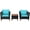 Turquoise, variante sur Costway Ensemble de Mobilier d'Extérieur en Rotin pour Patio 3 Pcs Table en Bois Canapé Coussiné Turquoise