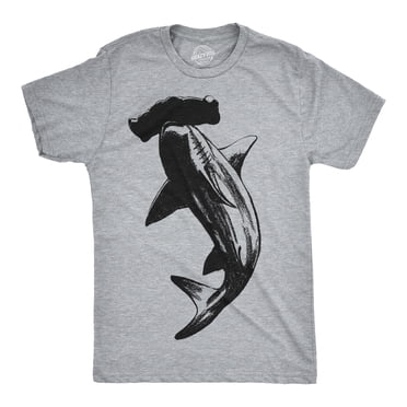 T-shirt pour Hommes Hammerhead Shark, Cool, Faune Aquatique, T-Shirt Graphique (Gris Chiné) - 5TG