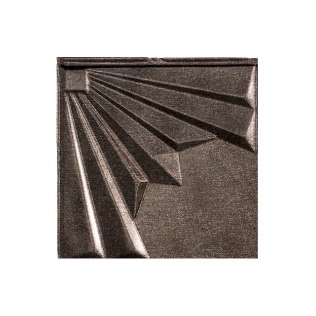 Fasade Easy Installation Art Deco Smoked Pewter Glue Up Ceiling Tile/ Ceiling Panel (12" X 12" Sample)