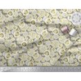 thumbnail image 2 of Soimoi Yellow Crepe Silk Fabric Cucumber Vegetable Print Sewing Fabric Yard 42 Inch Wide, 2 of 2