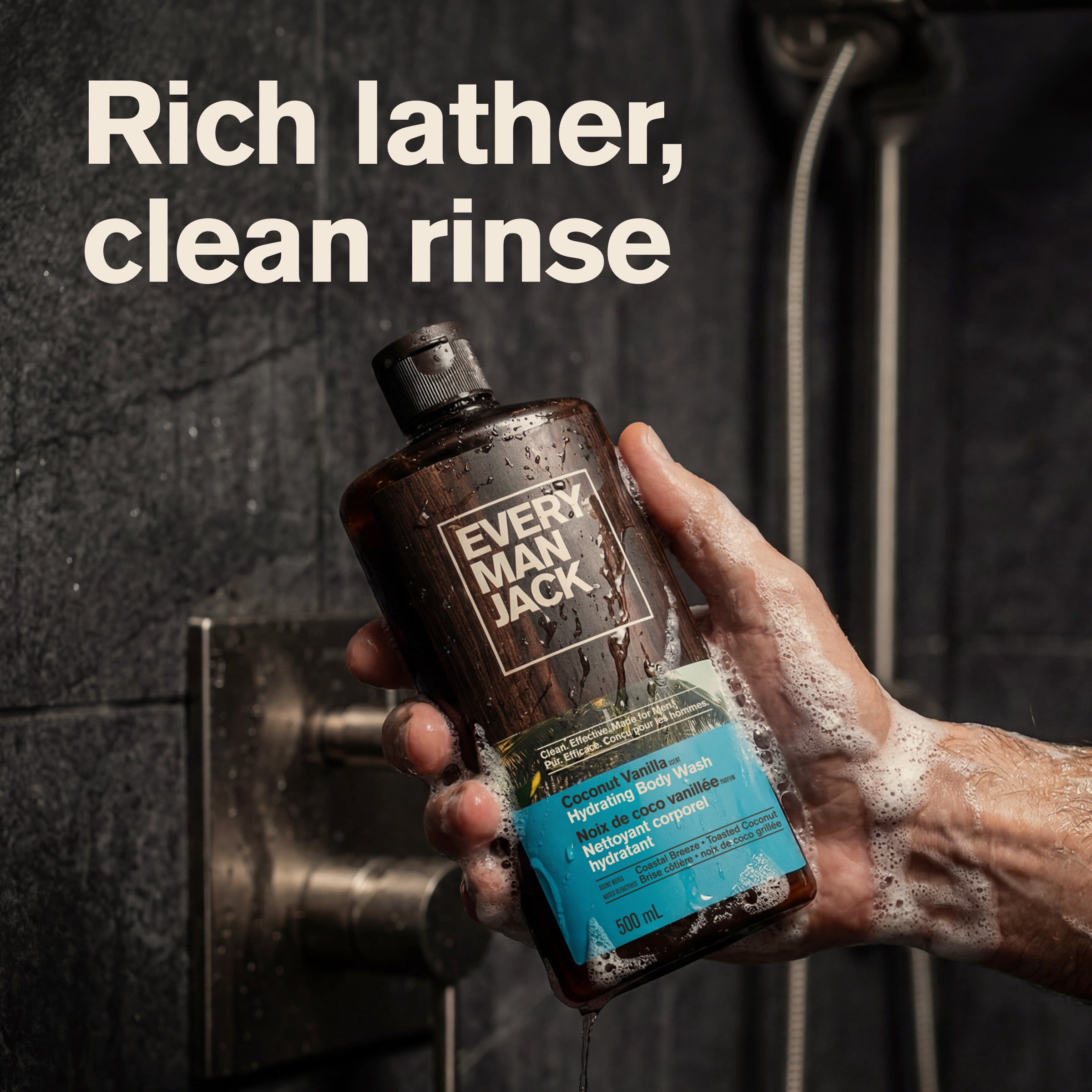 Every Man Jack Coconut + Vanilla Hydrating Body Wash for Men, Naturally Derived