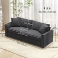 thumbnail image 3 of HOMCOM Canapé 3 Places, Sofa Rembourré pour Chambre, Gris Foncé, 3 of 10