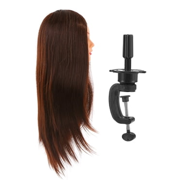 Mannequin à Tête 30 % en Cheveux Humains avec Support à Pince pour Tresser et Coiffer, Pratique, Tête Mannequin 24 Po pour Coiffeur, Cosmétologie Dummy Head