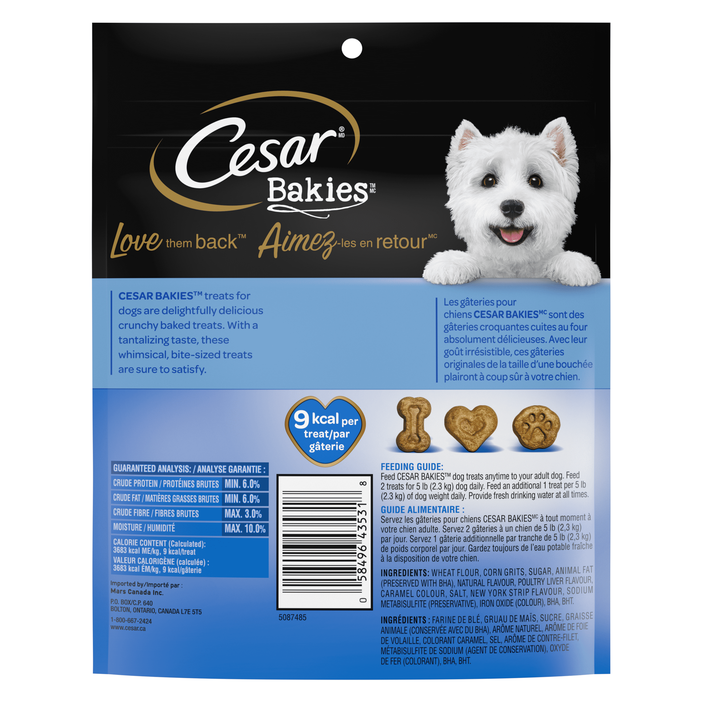 Gâteries pour chiens CESAR BAKIES, petits chiens adultes, saveur de contre-filet