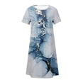 thumbnail image 4 of Robe Maxi Grande Taille pour Femme Été Bohème à Imprimé à Manches Courtes Robe de Plage Robe Longueur Genou Robe à Manches Courtes en Liquidation, 4 of 5