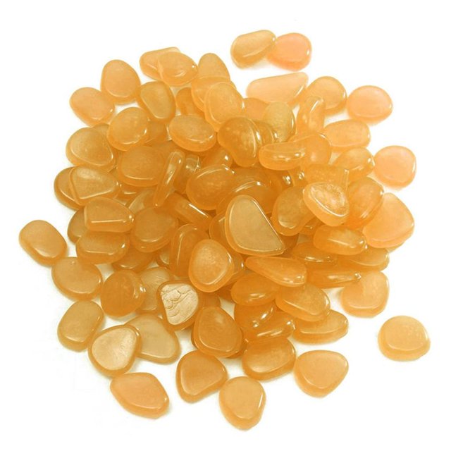 100pcs Fish Tank Fluorescent Pebble Garden Parterre Decor Glow Stone Green