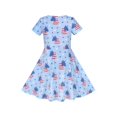 thumbnail image 2 of Robe Fille Bleu Unicorn Étoile Drapeau 4 Juillet Fête Nationale Manches Courtes 5 Ans, 2 of 6