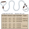 thumbnail image 2 of Handmade Strong Heavy Duty Rope No Pull Training Lead Leashes with Durable Leather Handles,Reflective Dog Training Lead for Large Medium and Small Dogs, 2 of 8