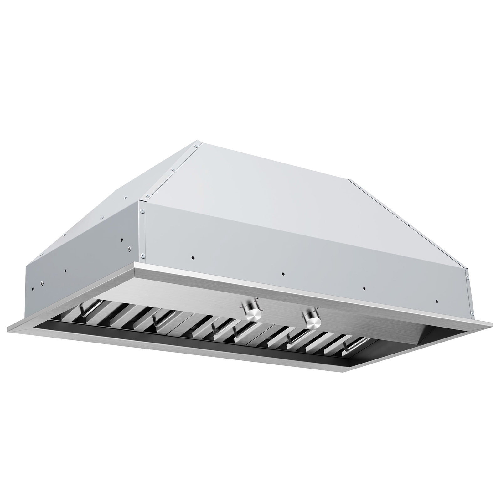 Hauslane Pro-Style 36 inch IN-R200 Built-in Convertible Range Hood 18.5” Deep 120V Low Noise Contemporary Full-Size Handles Professional-Grade Baffle Filters LED Stainless Steel