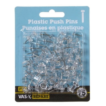 Punaises transparentes plastique 75 pièces