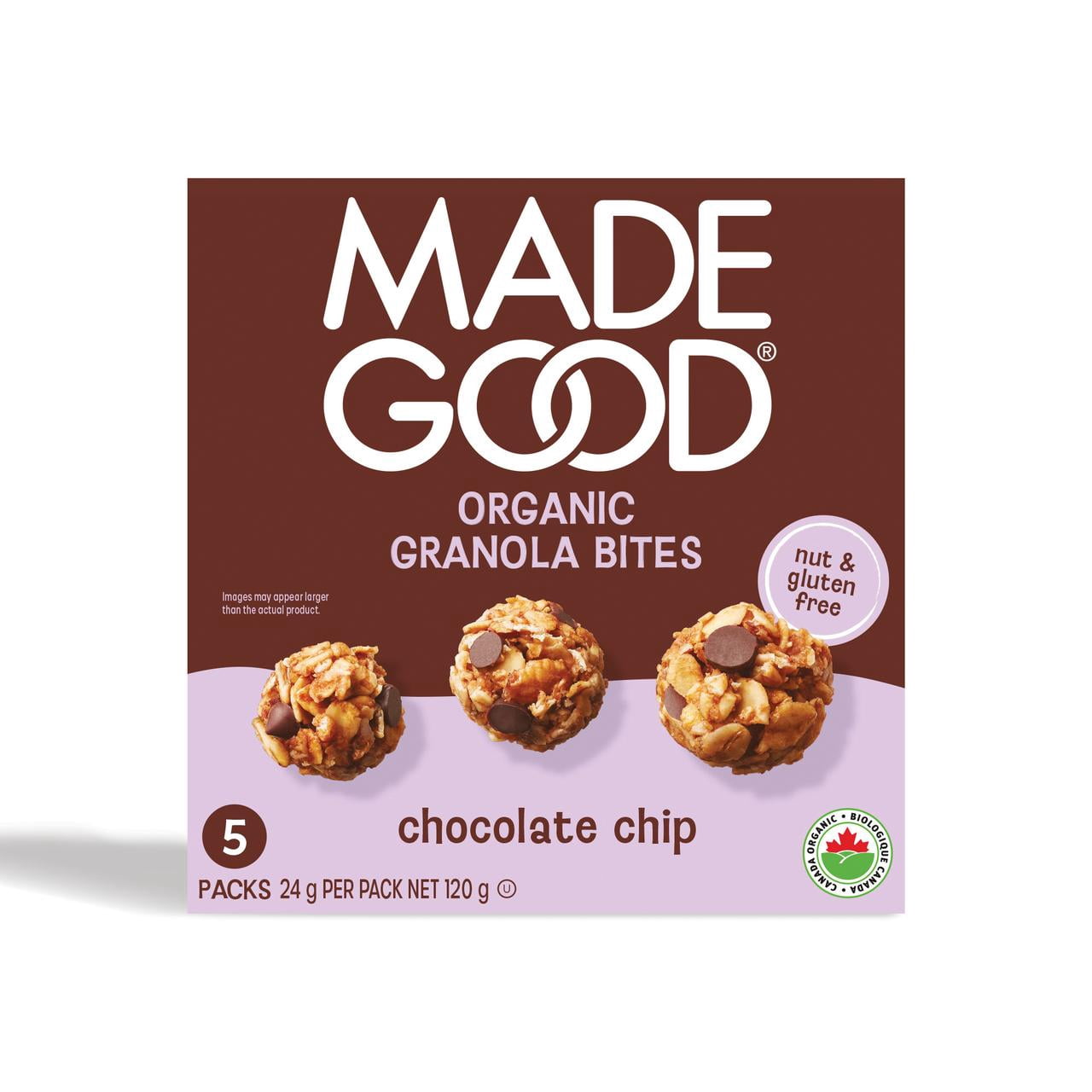 MadeGood Bouchées Granola Pépites de Chocolat 5 Sachets