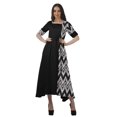 thumbnail image 1 of Moomaya Robe Midi en Viscose à Manches Courtes Imprimée Style Santoon à Taille à Cordon pour Femmes, 1 of 4