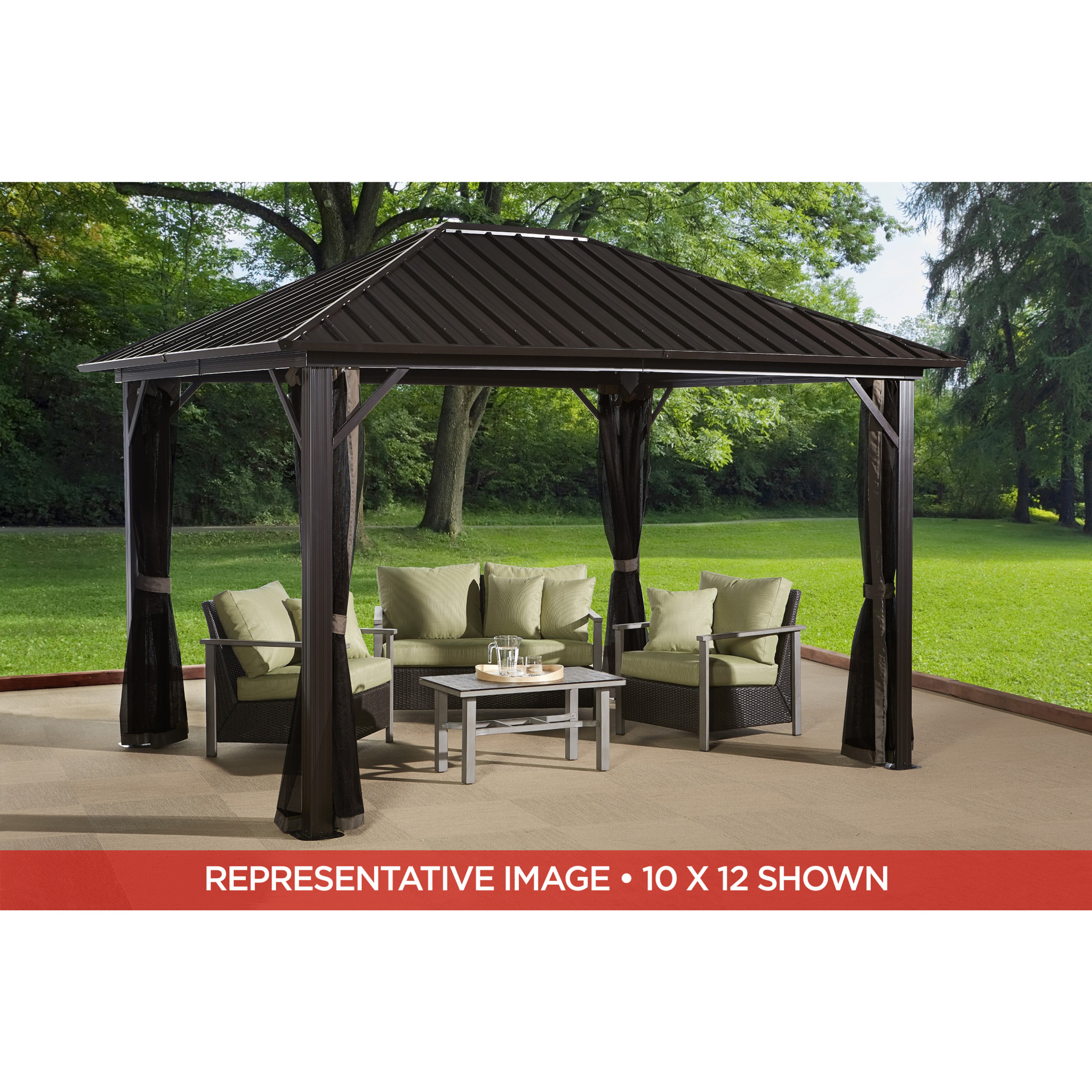 Sojag Genova 10 x 14 9 ft Dark Brown Gazebo