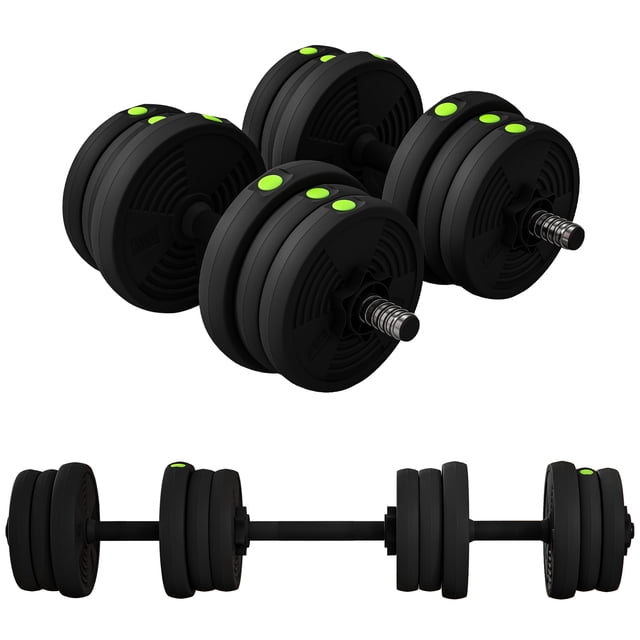 Soozier Adjustable Barbell & Dumbbells Set with Non-slip Handles, 44LBS