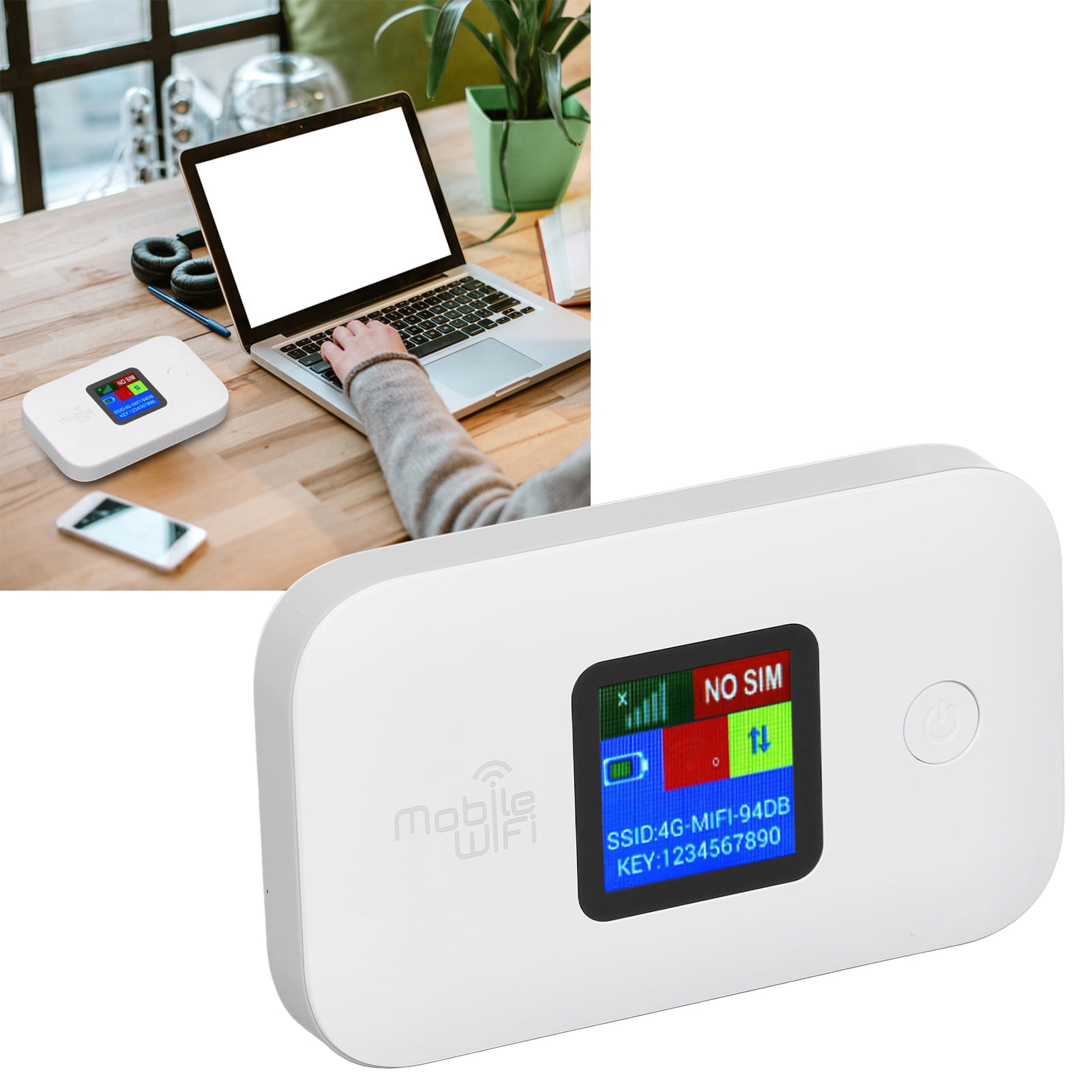 Mobile WiFi Hotspot, Secure Encryption 10 Users Sharing 300Mbps Europe Asia Version Compact 4G LTE Portable WiFi with SIM Card Slot for Tablet for PC
