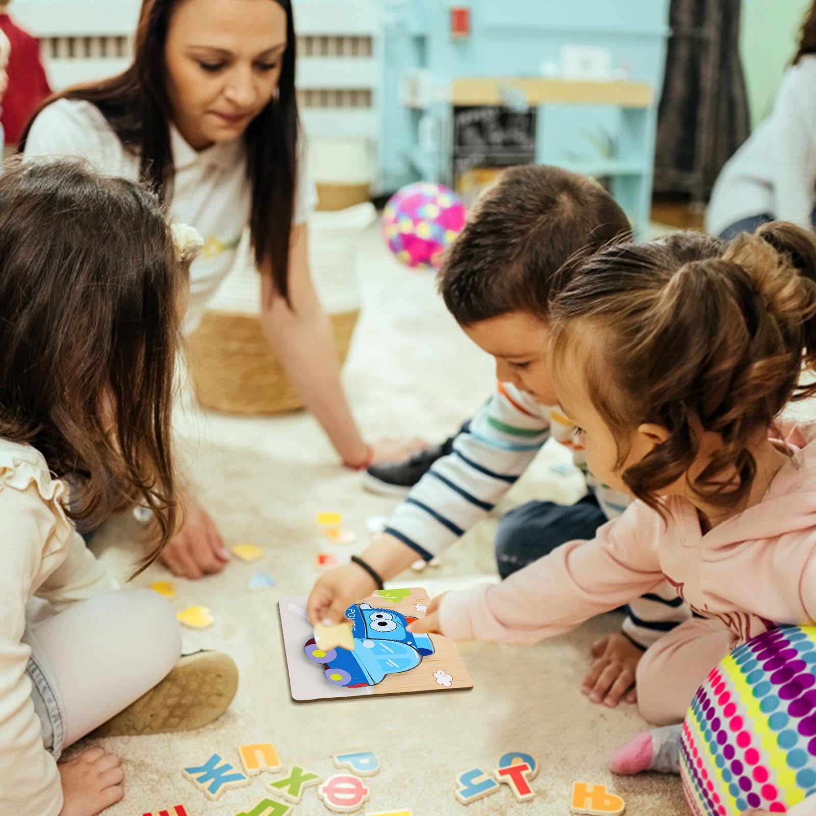 LSLJS Three-dimensional Colored Early Childhood Education Puzzle Toys, Three-dimensional Puzzles, Home Accessories