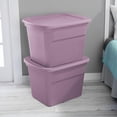 thumbnail image 3 of Sterilite 68 Liter Tote, Plastic Storage Bin with Snap-on Lid, Stackable, Purple, 3 of 10