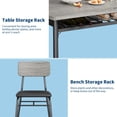 thumbnail image 4 of Dining Table Set for 4 with Storage Rack – 5-Piece Kitchen Table & Upholstered Chairs, Wood Tabletop, Heavy-Duty Metal Frame – Dining Room Set for Small Space – Gray, 4 of 7