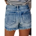 thumbnail image 3 of JDinms Shorts pour Femmes, Ourlet Brut Effiloché, Shorts en Jean en Denim Déchirés, 3 of 3