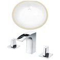 thumbnail image 1 of 19.5-in. W CUPC Oval Bathroom Undermount Sink Set In White - Chrome Hardware AI-22924, 1 of 6