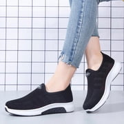 XIAQUJ Ladie's Fashion Mesh Comfortable Breathable Running Shoes Sneakers Women's Fashion Sneakers Black 7.5(38)