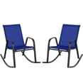 thumbnail image 1 of Costway 2 Pcs Chaise Berçante de Patio en Métal Robuste pour l'Extérieur Antidérapante Bleu Marine, 1 of 9
