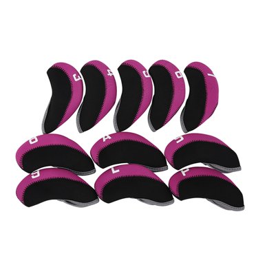 11 Pcs Iron Headcover Anti Scratch Numbered Headcover Protector Guard 4 9, P, S, Rosy