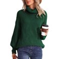 thumbnail image 2 of Faithtur Chandail à Col Roulé Mignon pour Femmes Couleur Unie Manches Longues Tricot pour Automne Mode Urbaine Chaud, 2 of 6