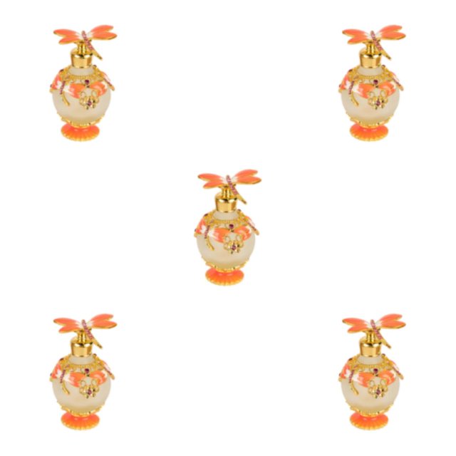 Dalazy Eco-friendly Dragonfly Decorative Glass Perfume Bottle Sturdy And Durable Gifts Refillable orange 5Set