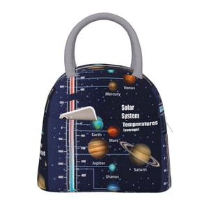 Easygdp Système solaire Grand sac à lunch isolé,Doublure en aluminium, Design spacieux, étanche, Idéal pour le travail, pique-nique, voyage et activités de plein air