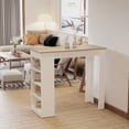 thumbnail image 2 of HOMCOM Bar Table, High Top Pub Table with 4 Storage Shelves for Home Bar, 2 of 10