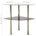 thumbnail image 4 of vidaXL 2-Tier Side Table Transparent & Black 38x38x50cm Tempered Glass, 4 of 5