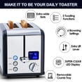 thumbnail image 2 of CUSIMAX 2-Slice Toaster - LED Display, Extra-Wide Slots, 6 Browning Levels, Defrost & Bagel Modes, Easy-Clean Crumb Tray., 2 of 4